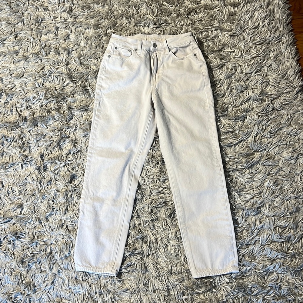 American Eagle Cream Mom Jeans